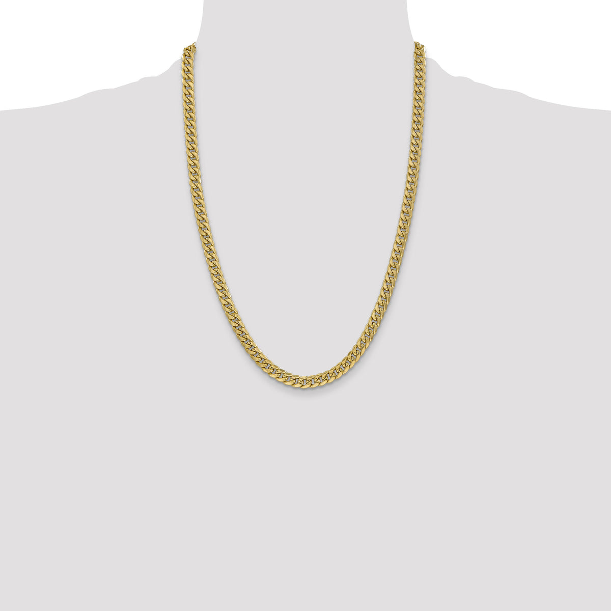 14k 6mm Semi-Solid Miami Cuban Chain-BC154-24