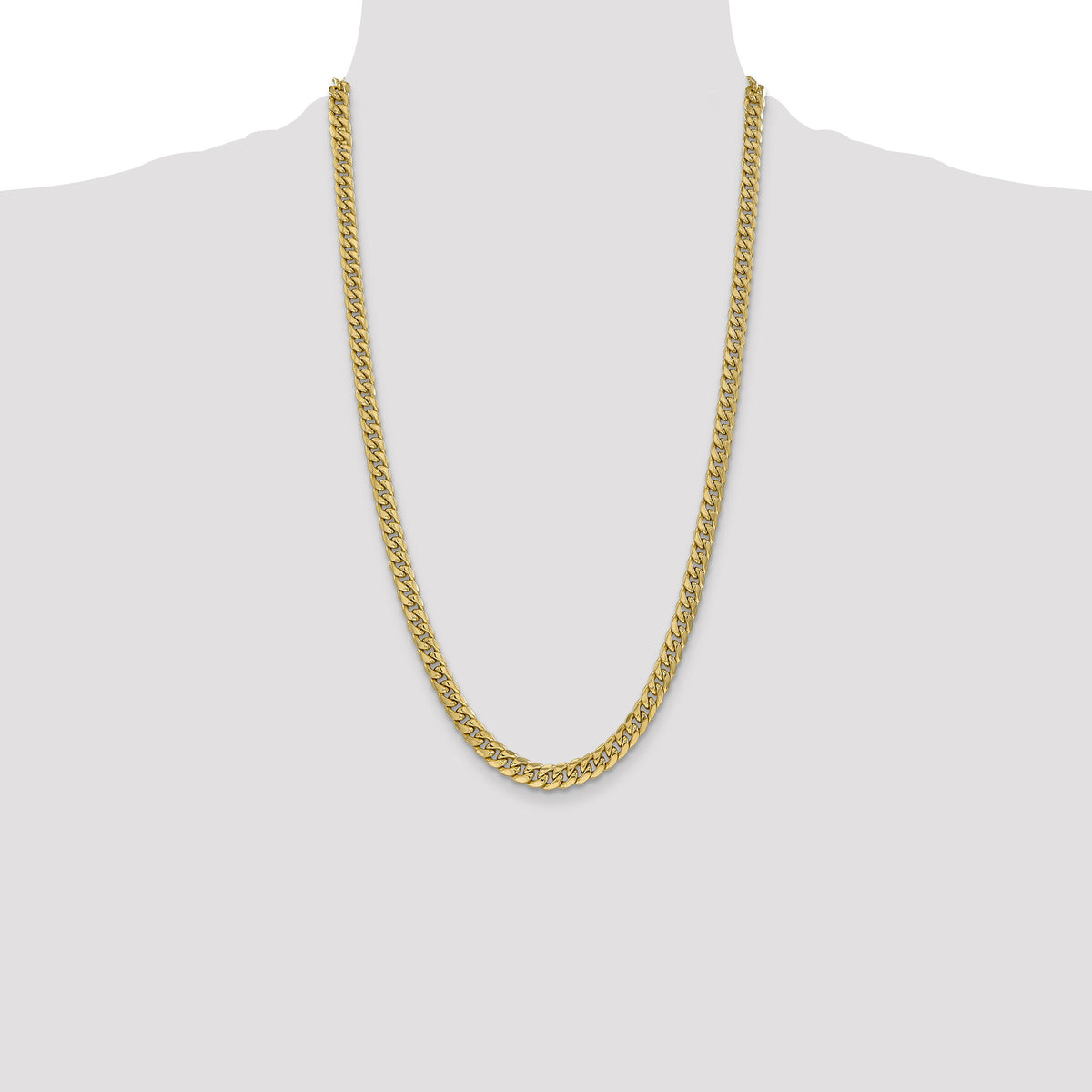 14k 6mm Semi-Solid Miami Cuban Chain-BC154-26