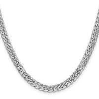 14k White Gold 6mm Semi-Solid Miami Cuban Chain-BC154W-18
