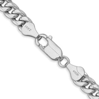14k White Gold 6mm Semi-Solid Miami Cuban Chain-BC154W-18