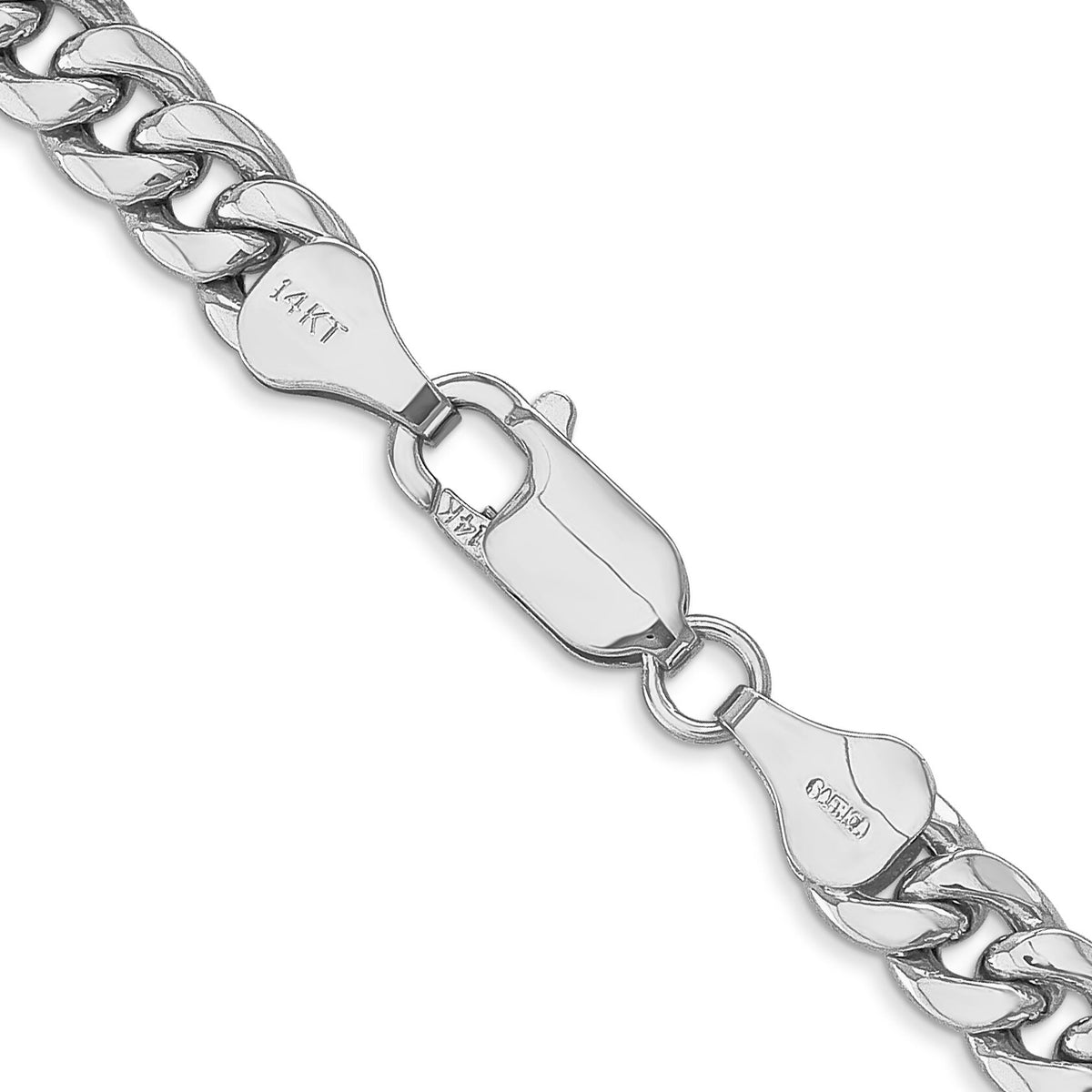 14k White Gold 6mm Semi-Solid Miami Cuban Chain-BC154W-20