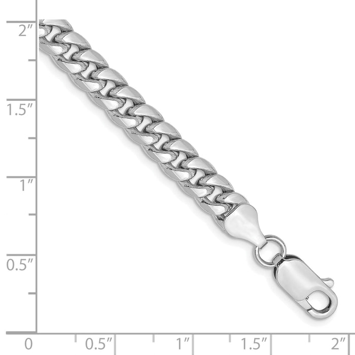 14k White Gold 6mm Semi-Solid Miami Cuban Chain-BC154W-8
