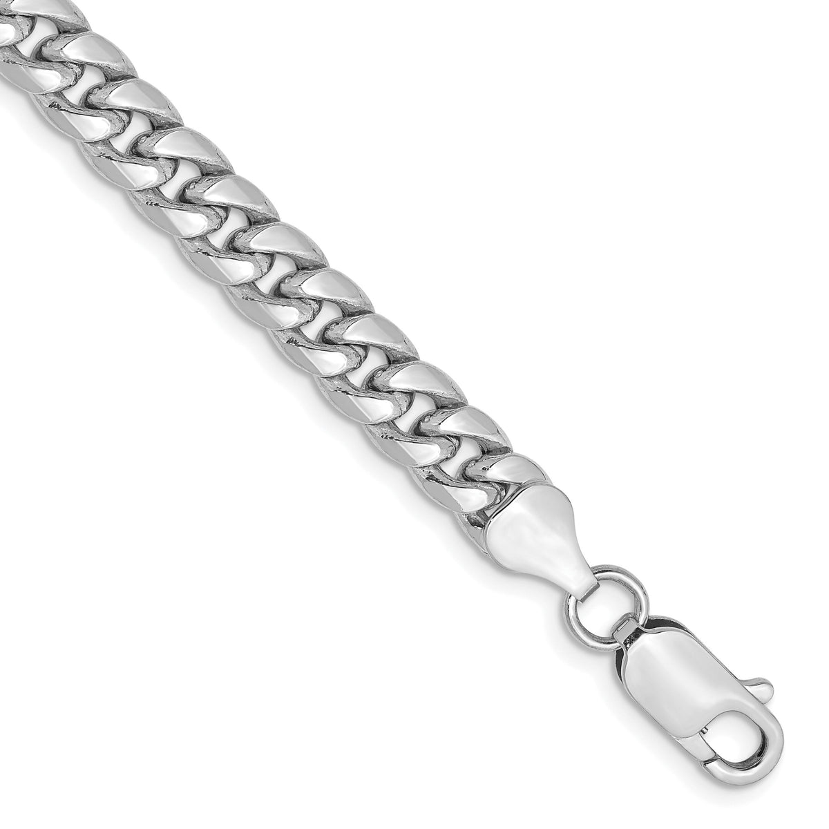14k White Gold 6mm Semi-Solid Miami Cuban Chain-BC154W-9