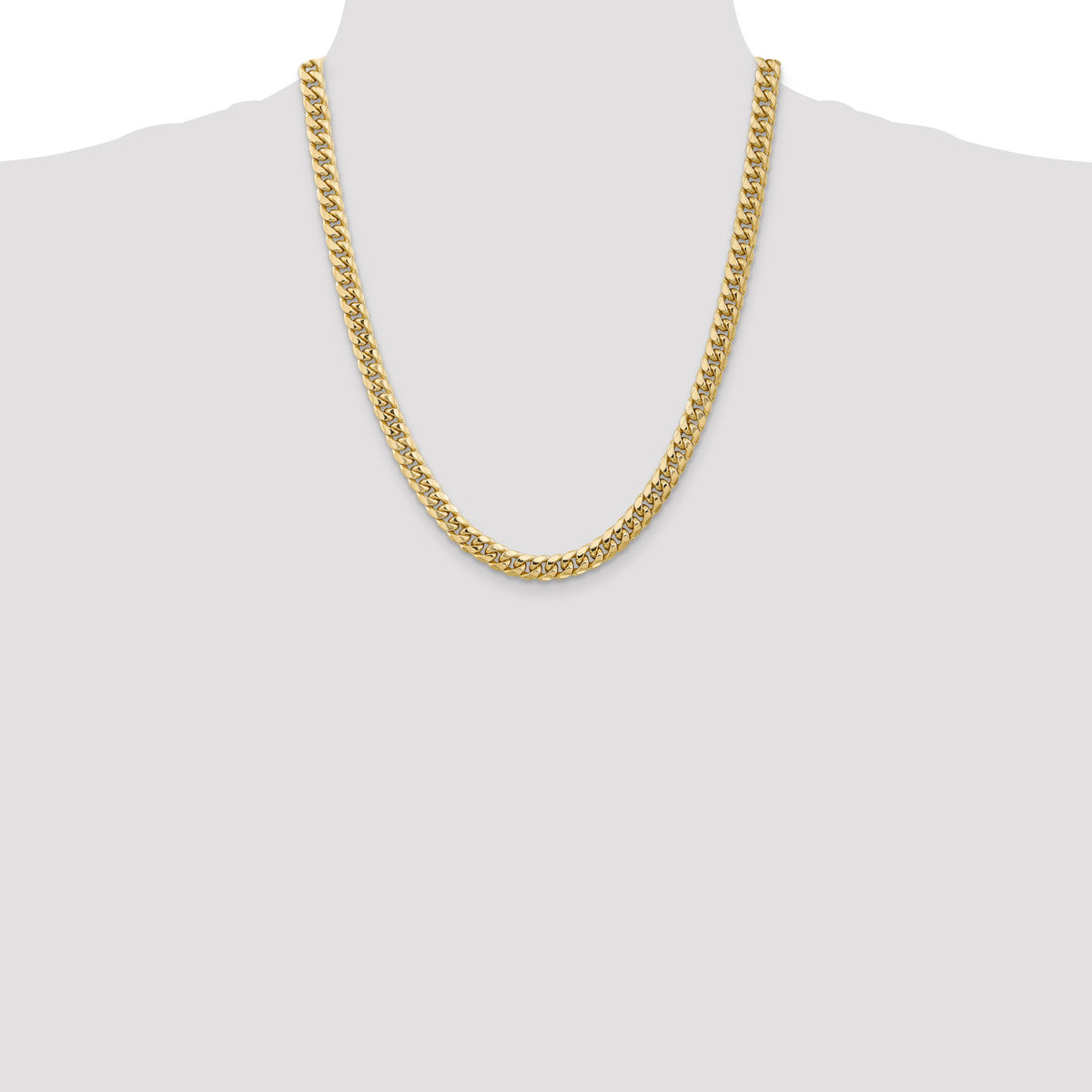 14k 6.75mm Semi-Solid Miami Cuban Chain-BC155-22