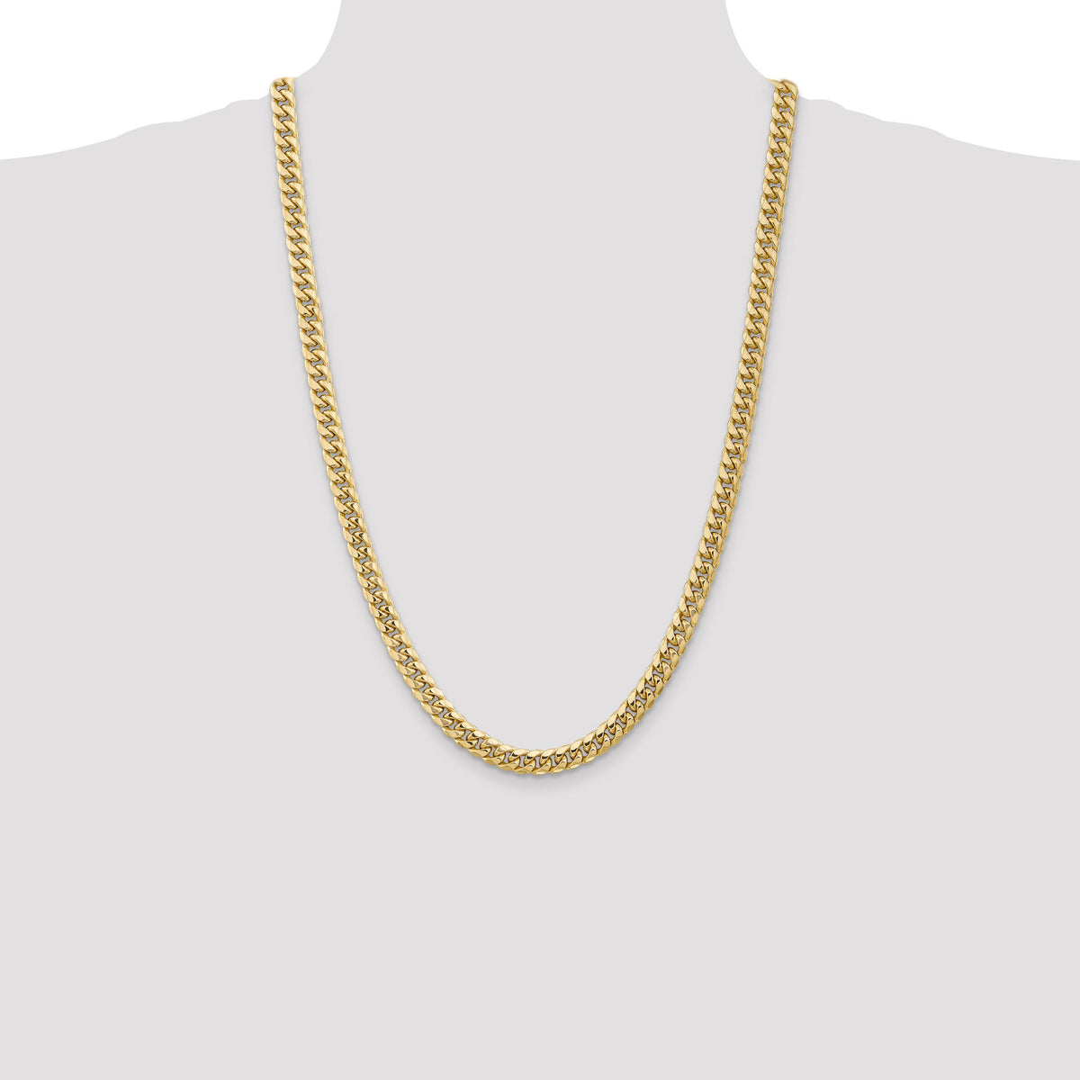 14k 6.75mm Semi-Solid Miami Cuban Chain-BC155-26