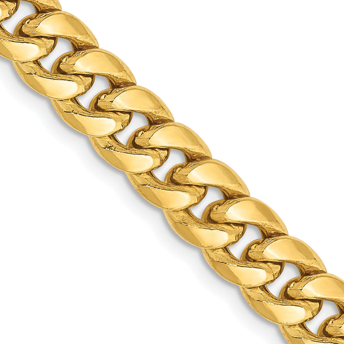 14k 6.75mm Semi-Solid Miami Cuban Chain-BC155-24