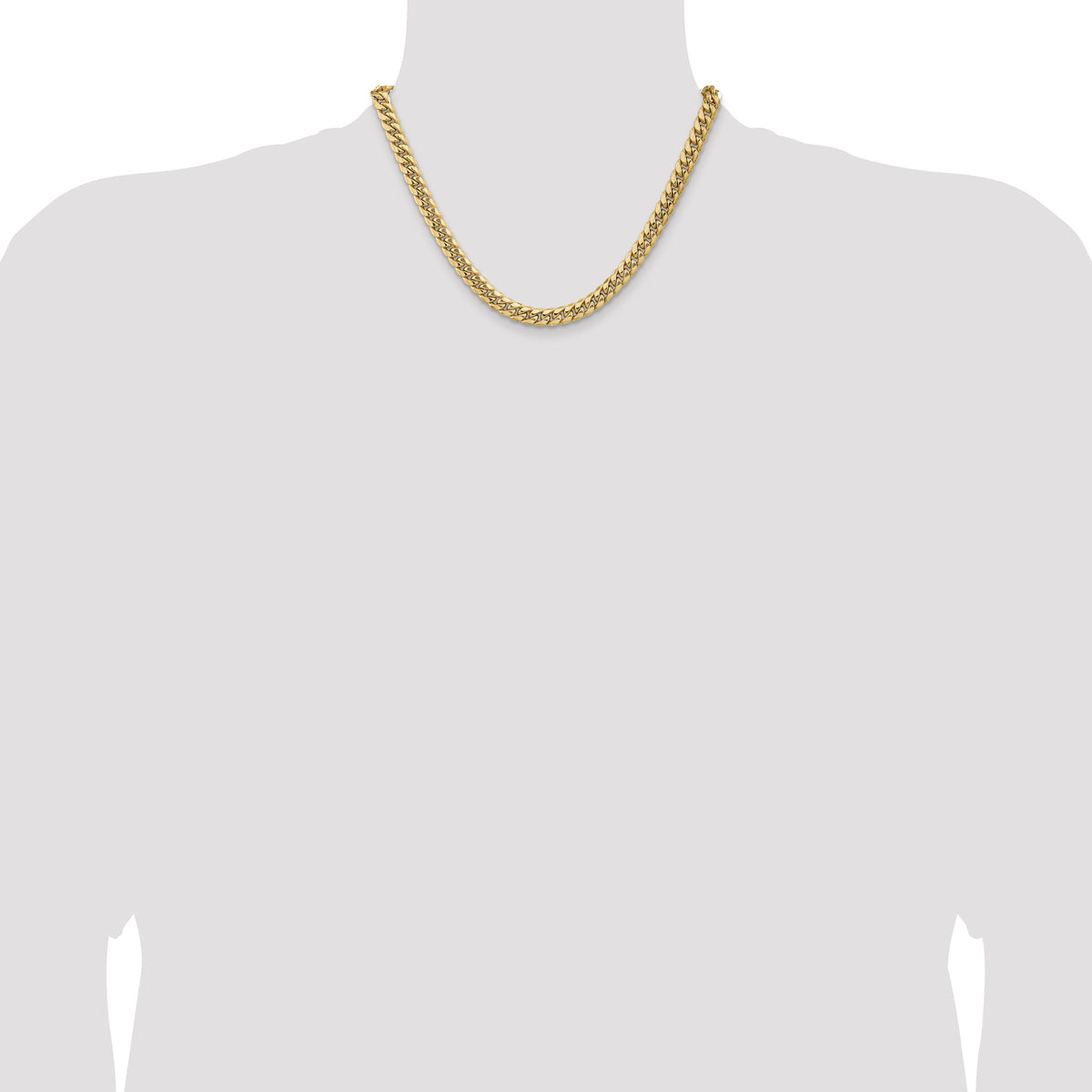 14k 7.3mm Semi-Solid Miami Cuban Chain-BC156-18