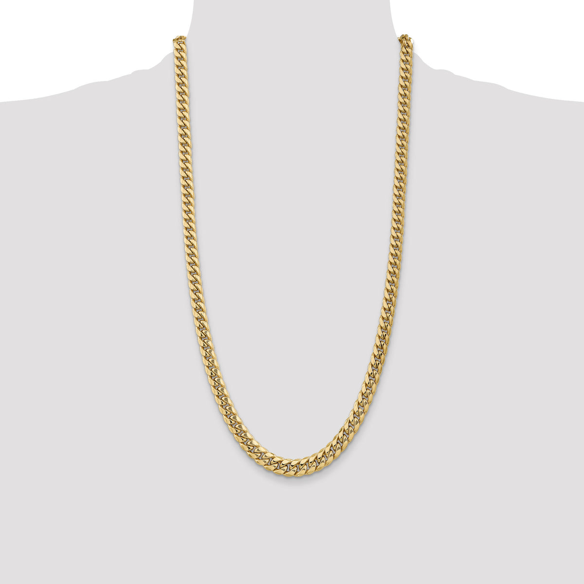 14k 7.3mm Semi-Solid Miami Cuban Chain-BC156-28