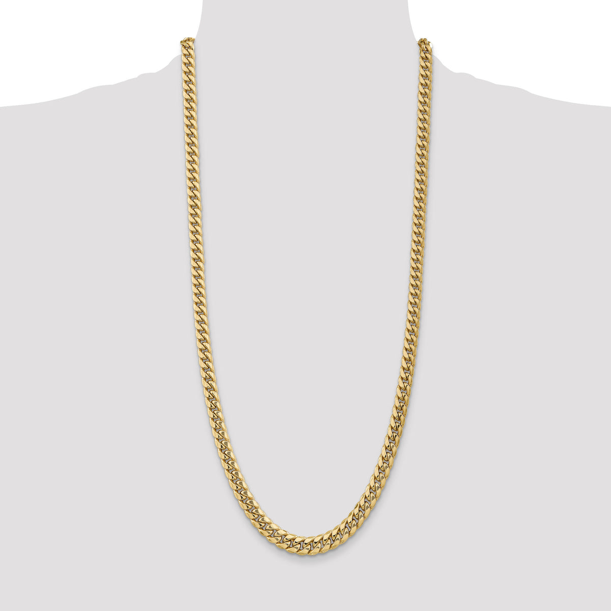 14k 7.3mm Semi-Solid Miami Cuban Chain-BC156-30