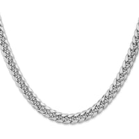14k White Gold 7.3mm Semi-Solid Miami Cuban Chain-BC156W-22