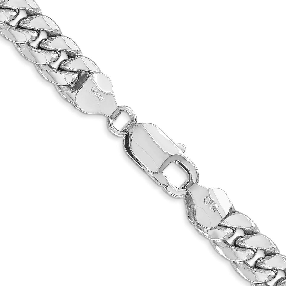14k White Gold 7.3mm Semi-Solid Miami Cuban Chain-BC156W-22