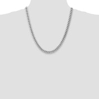 14k White Gold 7.3mm Semi-Solid Miami Cuban Chain-BC156W-22
