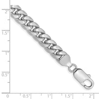 14k White Gold 7.3mm Semi-Solid Miami Cuban Chain-BC156W-7