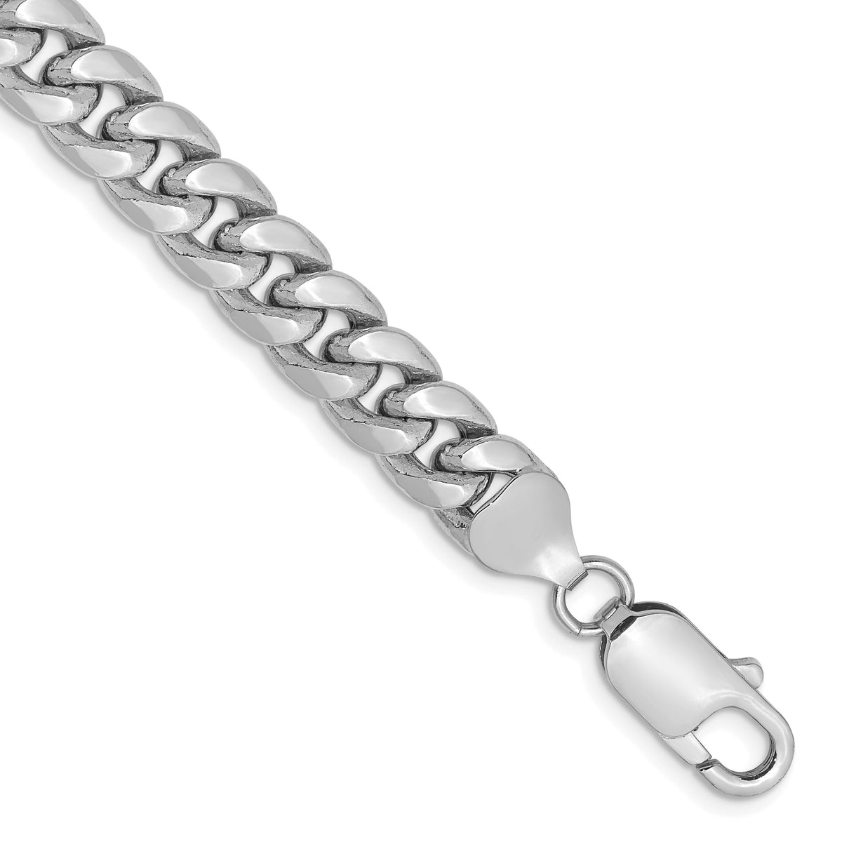 14k White Gold 7.3mm Semi-Solid Miami Cuban Chain-BC156W-8