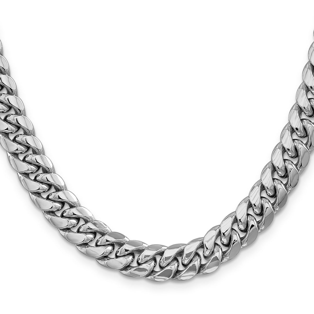 14k White Gold 9.3mm Semi-Solid Miami Cuban Chain-BC157W-26