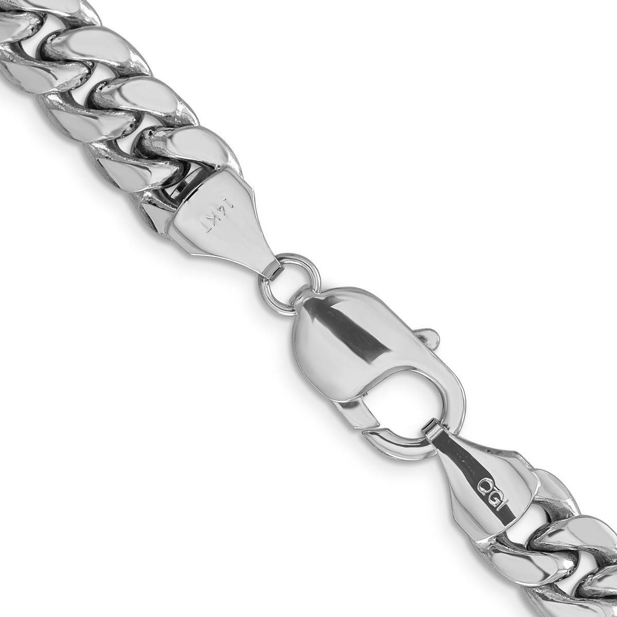 14k White Gold 9.3mm Semi-Solid Miami Cuban Chain-BC157W-26