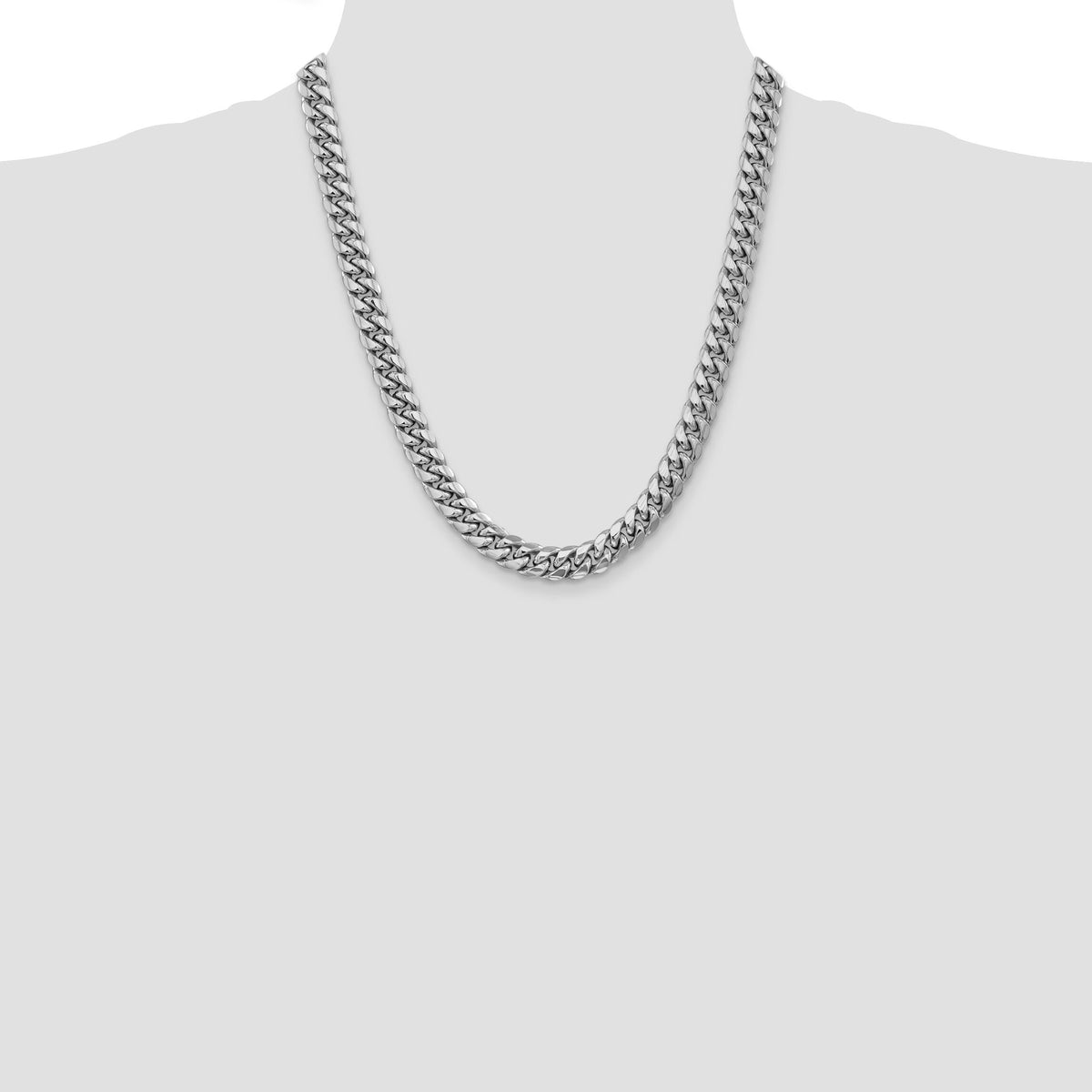 14k White Gold 9.3mm Semi-Solid Miami Cuban Chain-BC157W-22