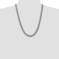 14k White Gold 9.3mm Semi-Solid Miami Cuban Chain-BC157W-24