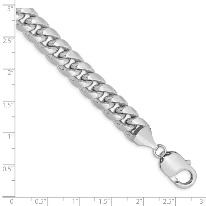 14k White Gold 9.3mm Semi-Solid Miami Cuban Chain-BC157W-9