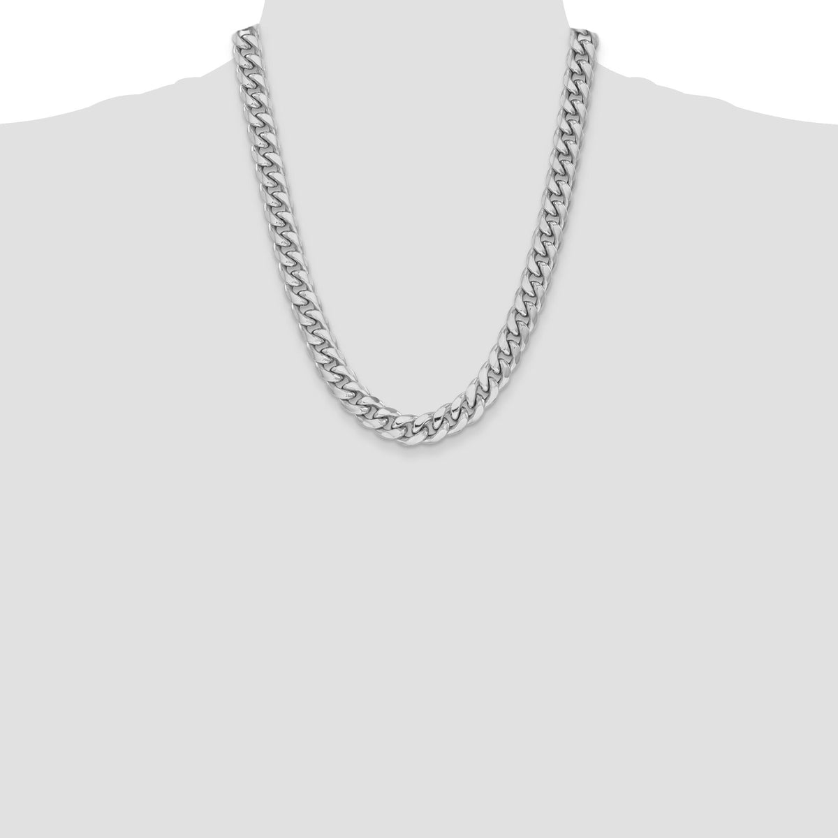 14k White Gold 11mm Semi-Solid Miami Cuban Chain-BC158W-22
