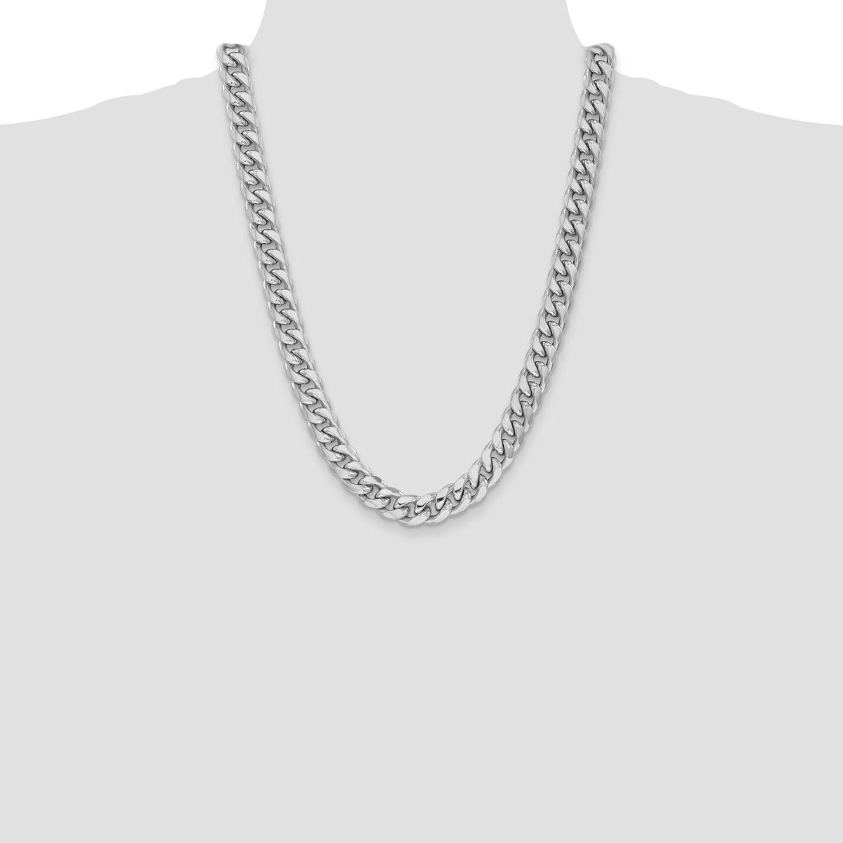 14k White Gold 11mm Semi-Solid Miami Cuban Chain-BC158W-24