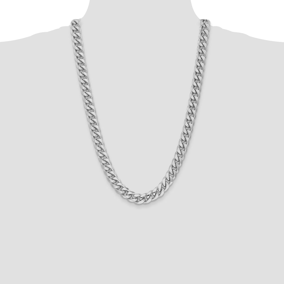 14k White Gold 11mm Semi-Solid Miami Cuban Chain-BC158W-26