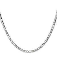 14k White Gold 3.5mm Semi-Solid Figaro Chain-BC159-22