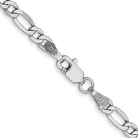 14k White Gold 3.5mm Semi-Solid Figaro Chain-BC159-16