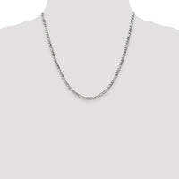 14k White Gold 3.5mm Semi-Solid Figaro Chain-BC159-20