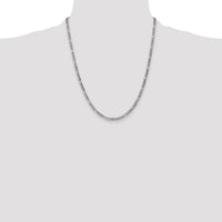 14k White Gold 3.5mm Semi-Solid Figaro Chain-BC159-22