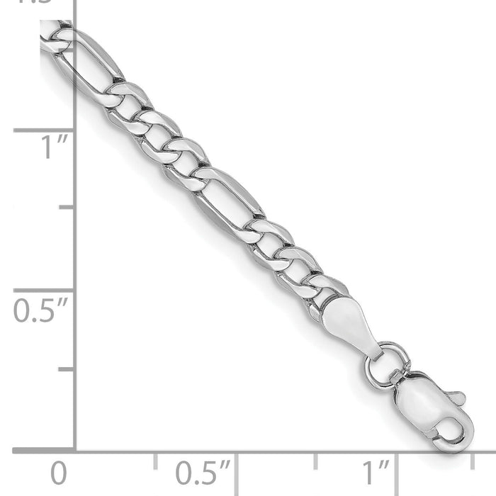 14k White Gold 3.5mm Semi-Solid Figaro Chain-BC159-9