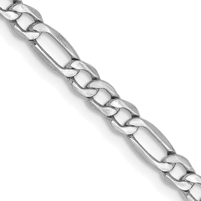 14k White Gold 3.5mm Semi-Solid Figaro Chain-BC159-16
