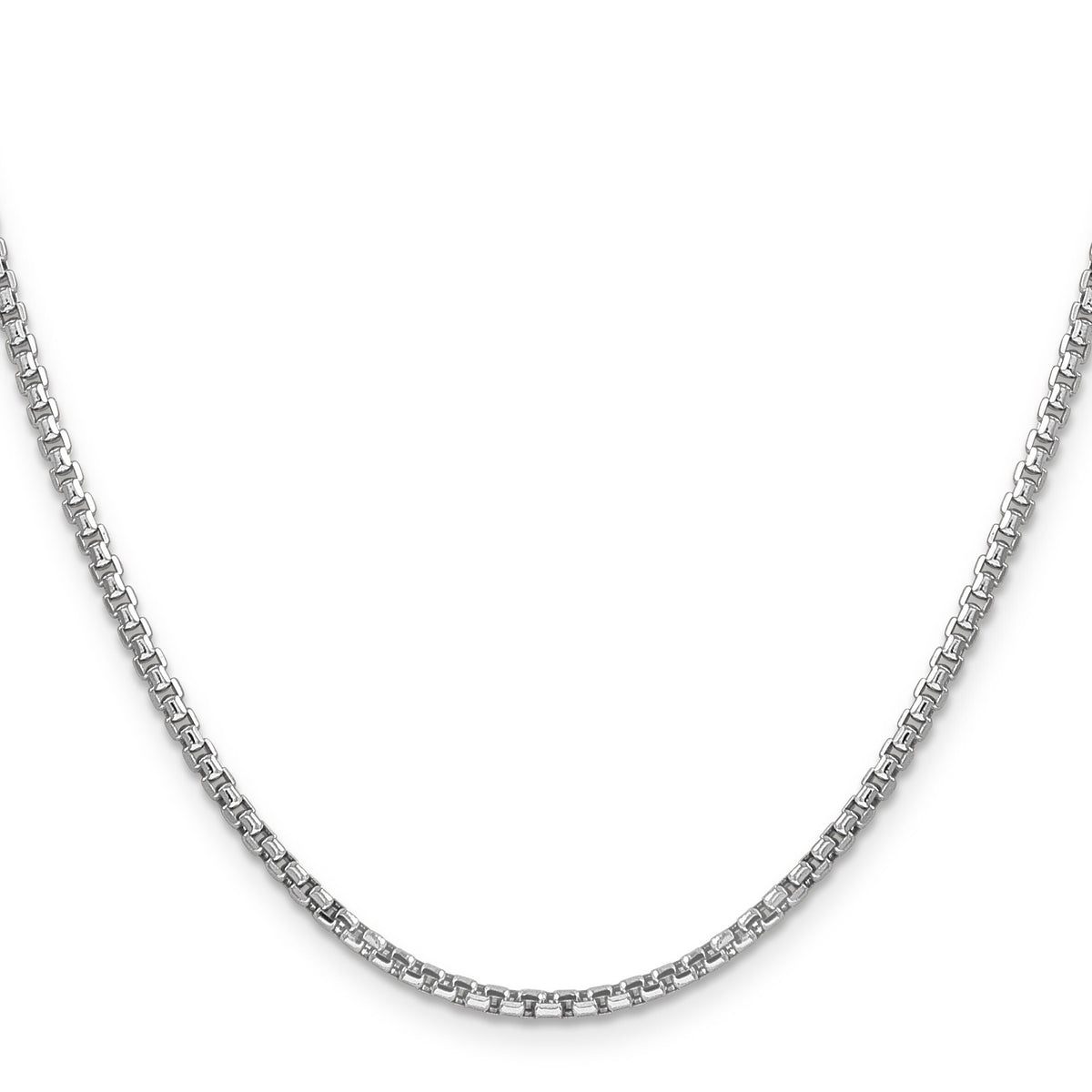 14k White Gold 2.45mm Semi-Solid Round Box Chain-BC162-28