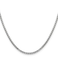 14k White Gold 2.45mm Semi-Solid Round Box Chain-BC162-20