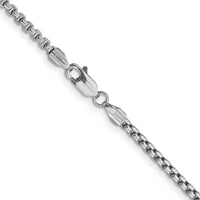 14k White Gold 2.45mm Semi-Solid Round Box Chain-BC162-28