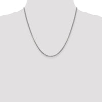 14k White Gold 2.45mm Semi-Solid Round Box Chain-BC162-20