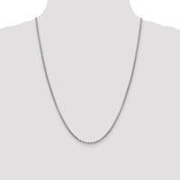 14k White Gold 2.45mm Semi-Solid Round Box Chain-BC162-24