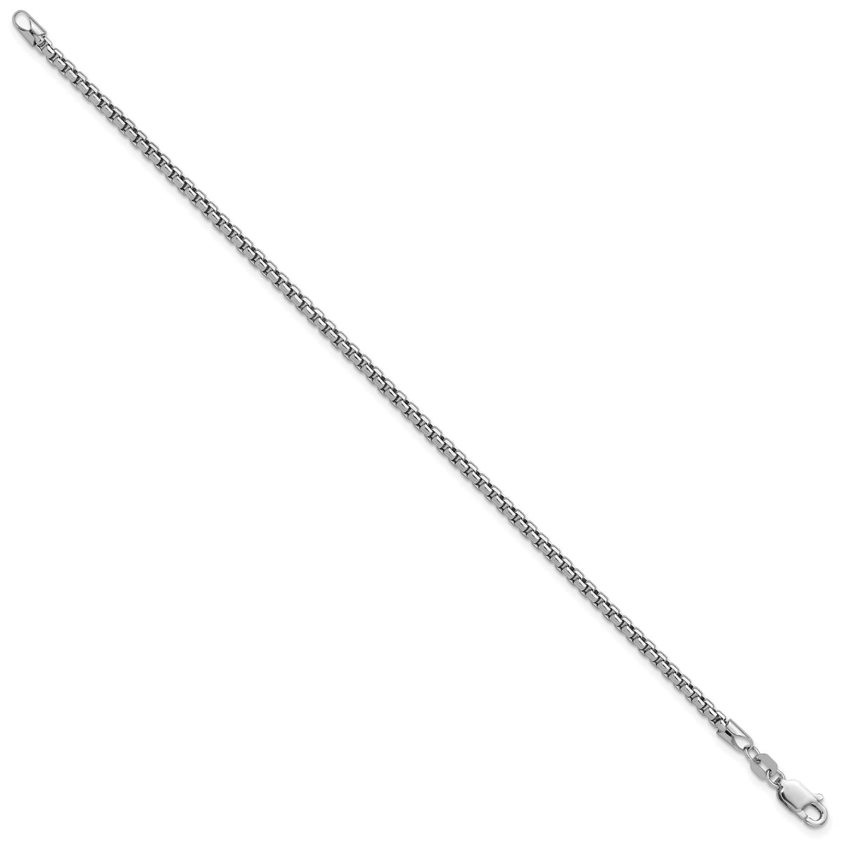 14k White Gold 2.45mm Semi-Solid Round Box Chain-BC162-7