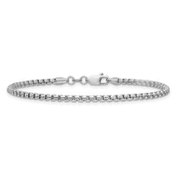 14k White Gold 2.45mm Semi-Solid Round Box Chain-BC162-7