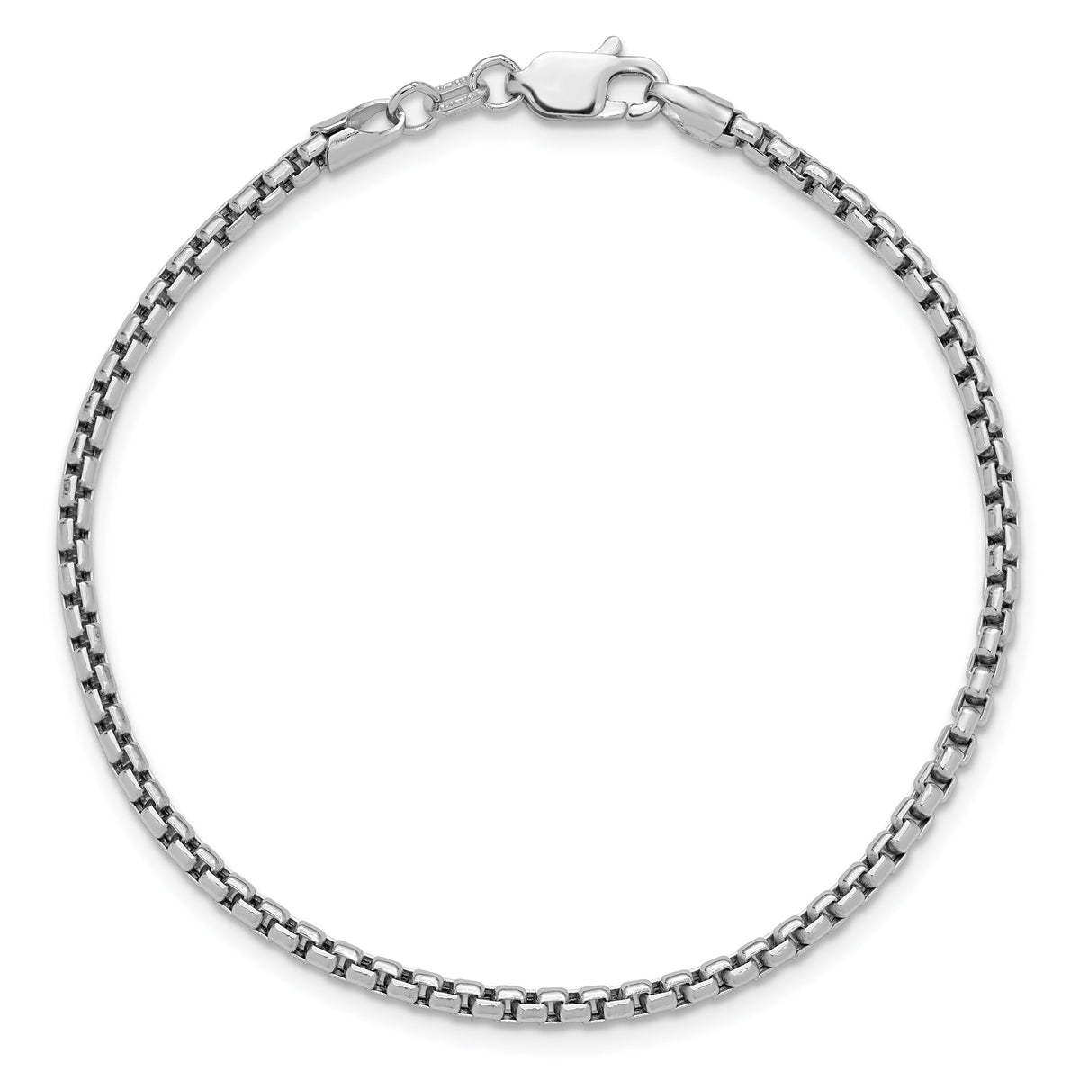 14k White Gold 2.45mm Semi-Solid Round Box Chain-BC162-8