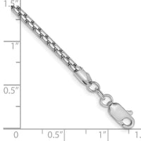 14k White Gold 2.45mm Semi-Solid Round Box Chain-BC162-8