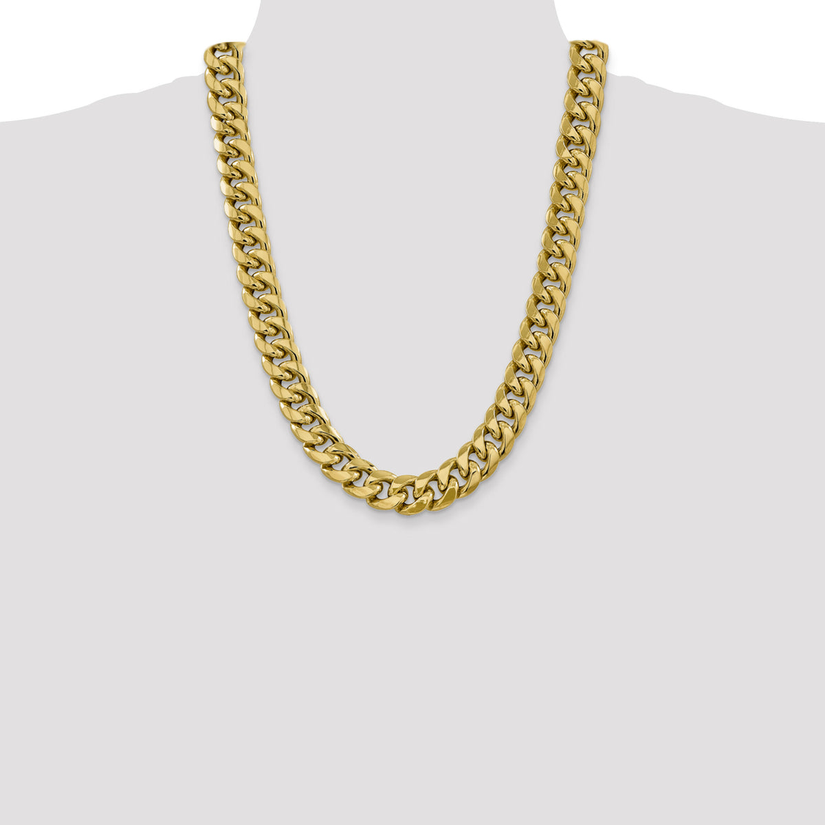 14k 15mm Semi-Solid Miami Cuban Chain-BC165-24