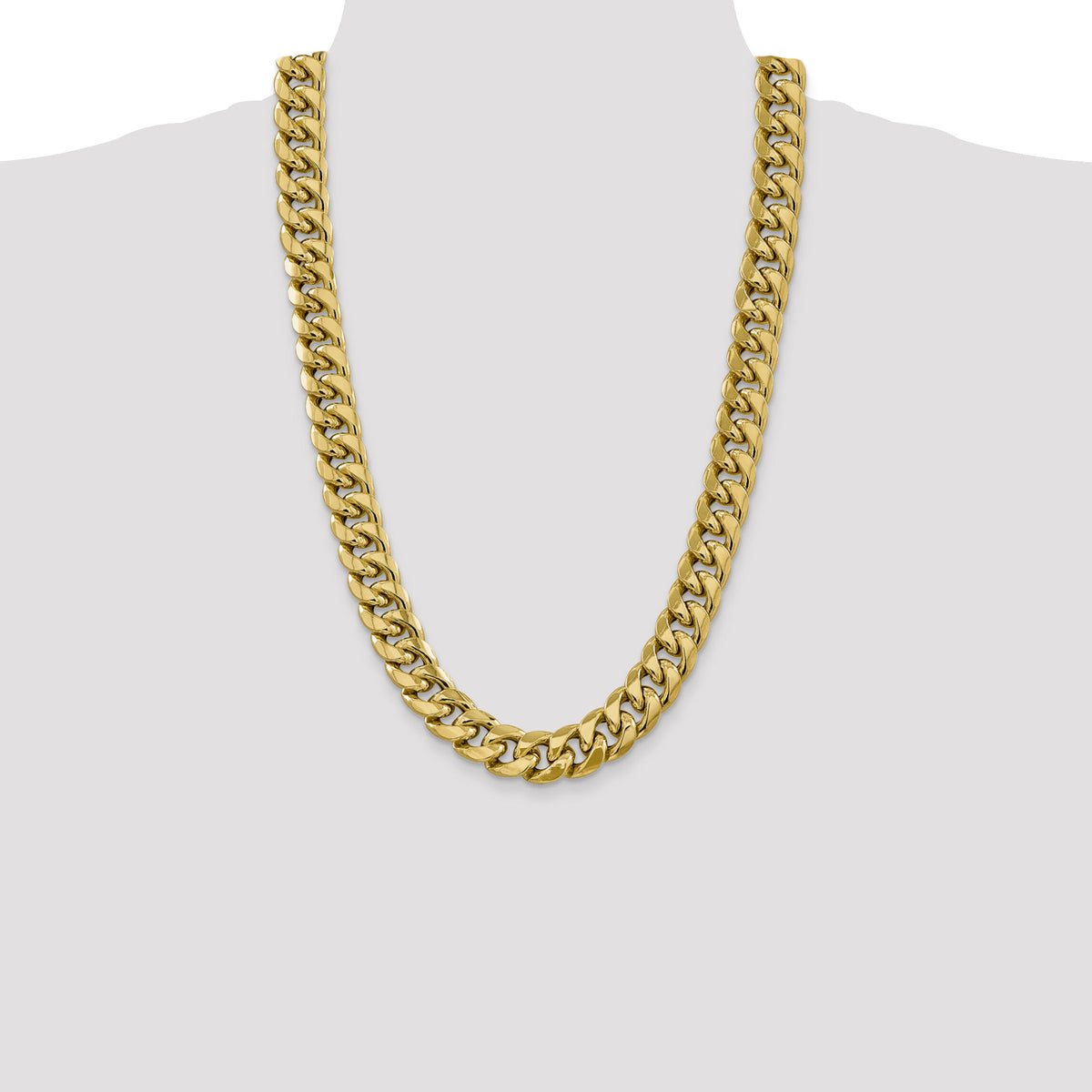14k 15mm Semi-Solid Miami Cuban Chain-BC165-26