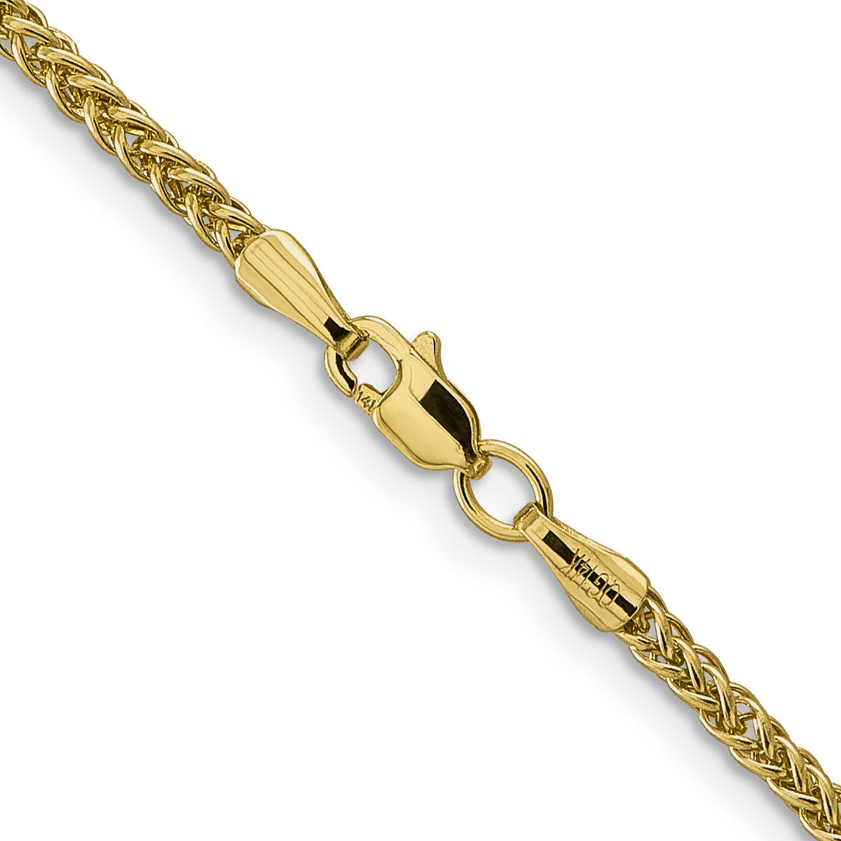 14k 2.35mm Semi-solid 3-Wire Wheat Chain-BC176-24