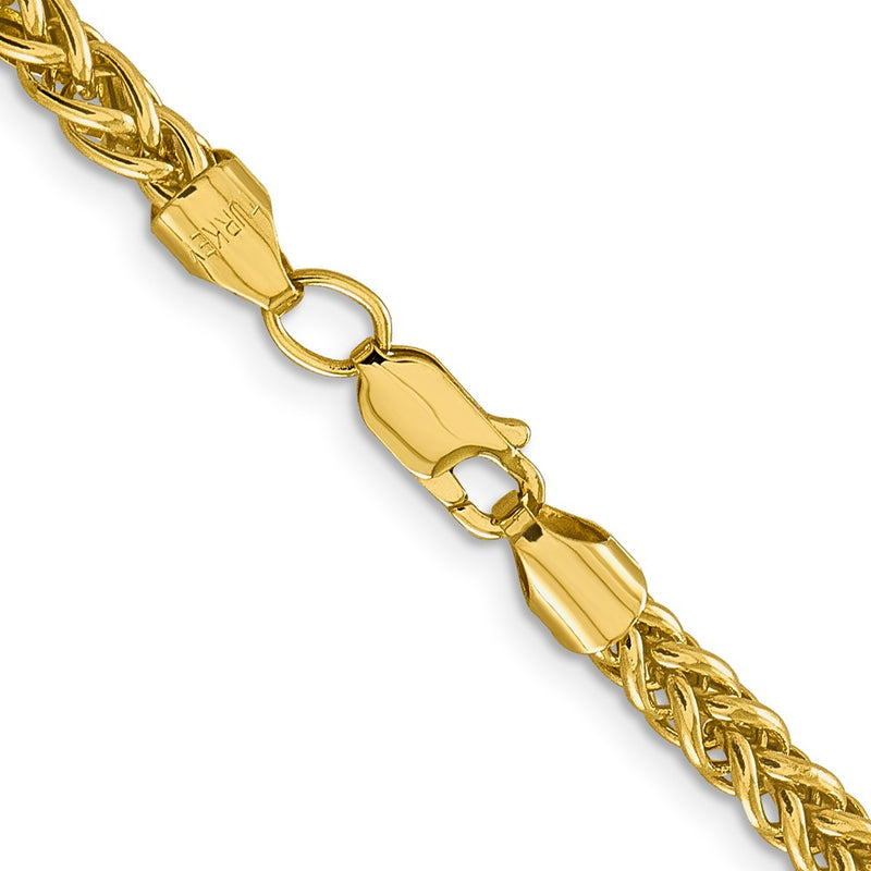 14K 26 inch 4.65mm Semi-Solid 3-Wire Wheat with Lobster Clasp Chain-BC178-26