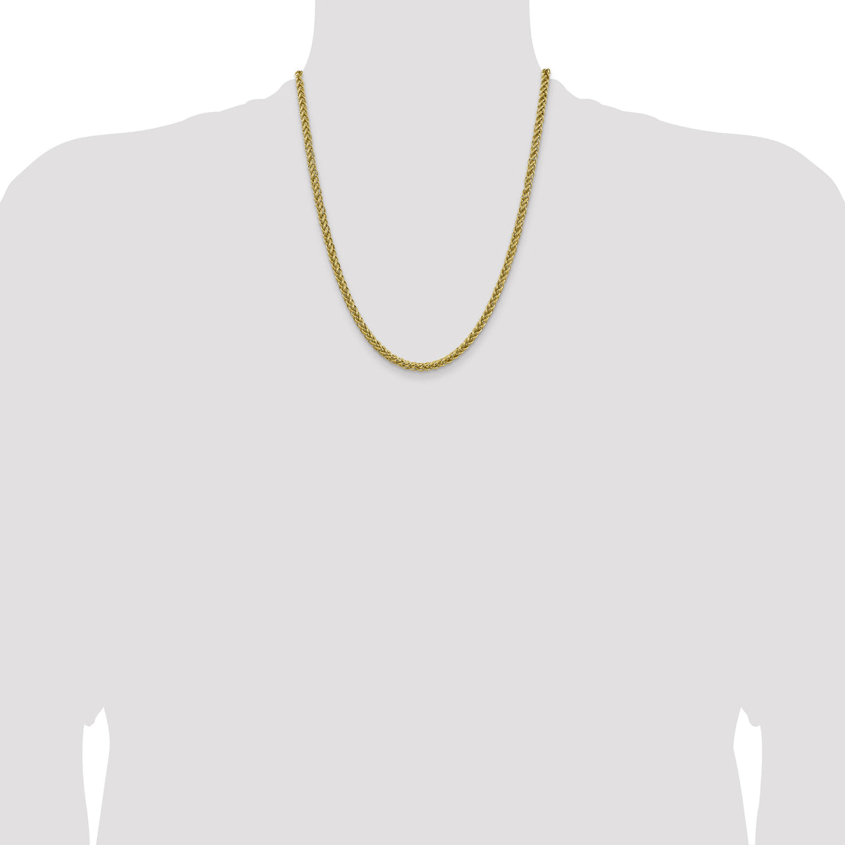 14k 4.65mm Semi-solid 3-Wire Wheat Chain-BC178-22