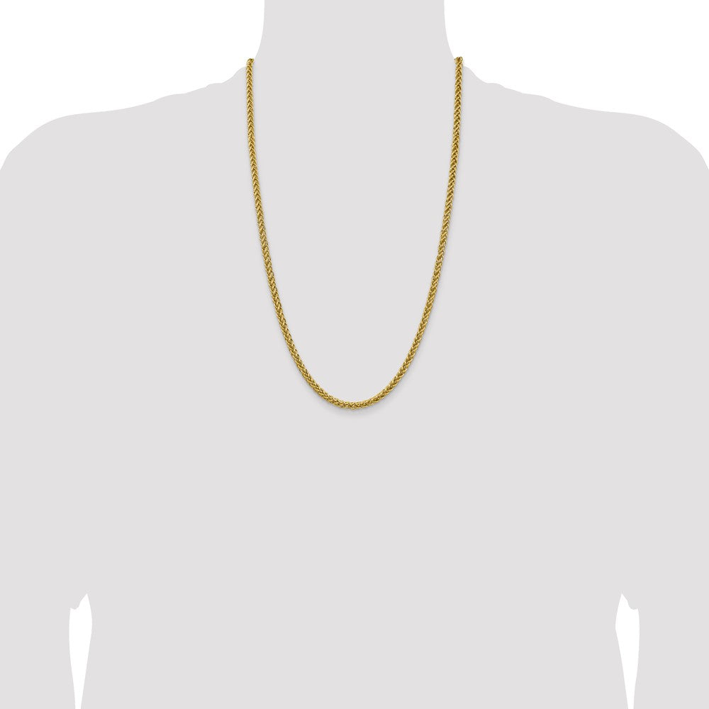 14K 26 inch 4.65mm Semi-Solid 3-Wire Wheat with Lobster Clasp Chain-BC178-26