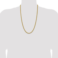 14K 26 inch 4.65mm Semi-Solid 3-Wire Wheat with Lobster Clasp Chain-BC178-26