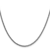 14k White Gold 2.35mm Semi-solid 3-Wire Wheat Chain-BC179-24