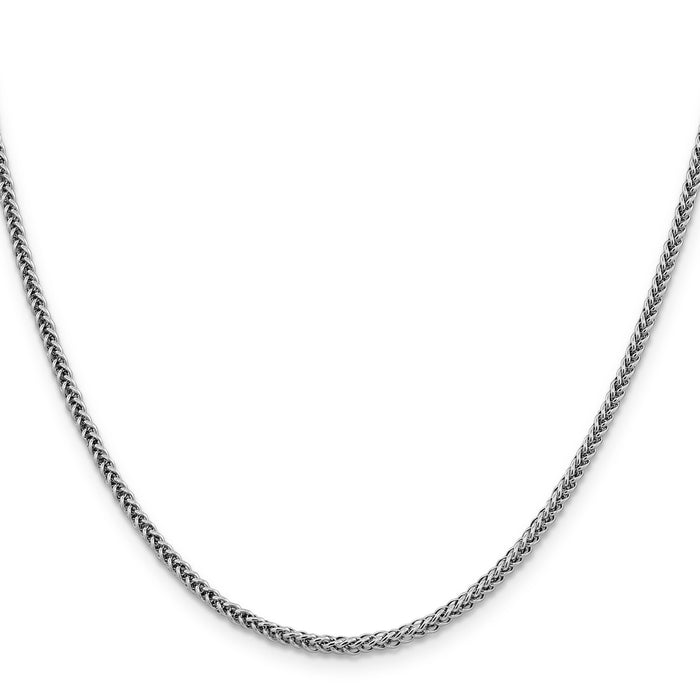 14k White Gold 2.35mm Semi-solid 3-Wire Wheat Chain-BC179-24